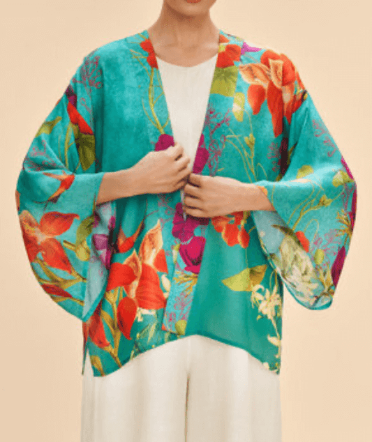 Powder Design Kimono Jacket - Hummingbird at Dusk