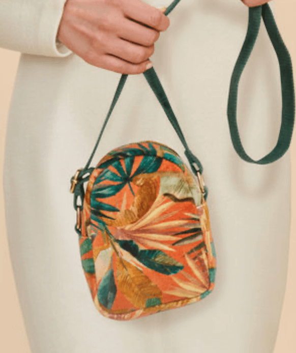 Powder Design Velvet Tote Bag - Painted Palms