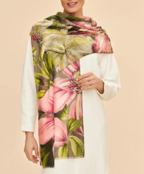 Powder Design Oversized Botanicals Wool Wrap Scarf