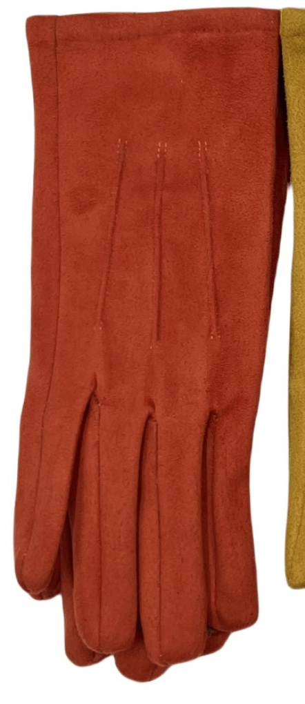 Faux Suede Streamline Neat Gloves