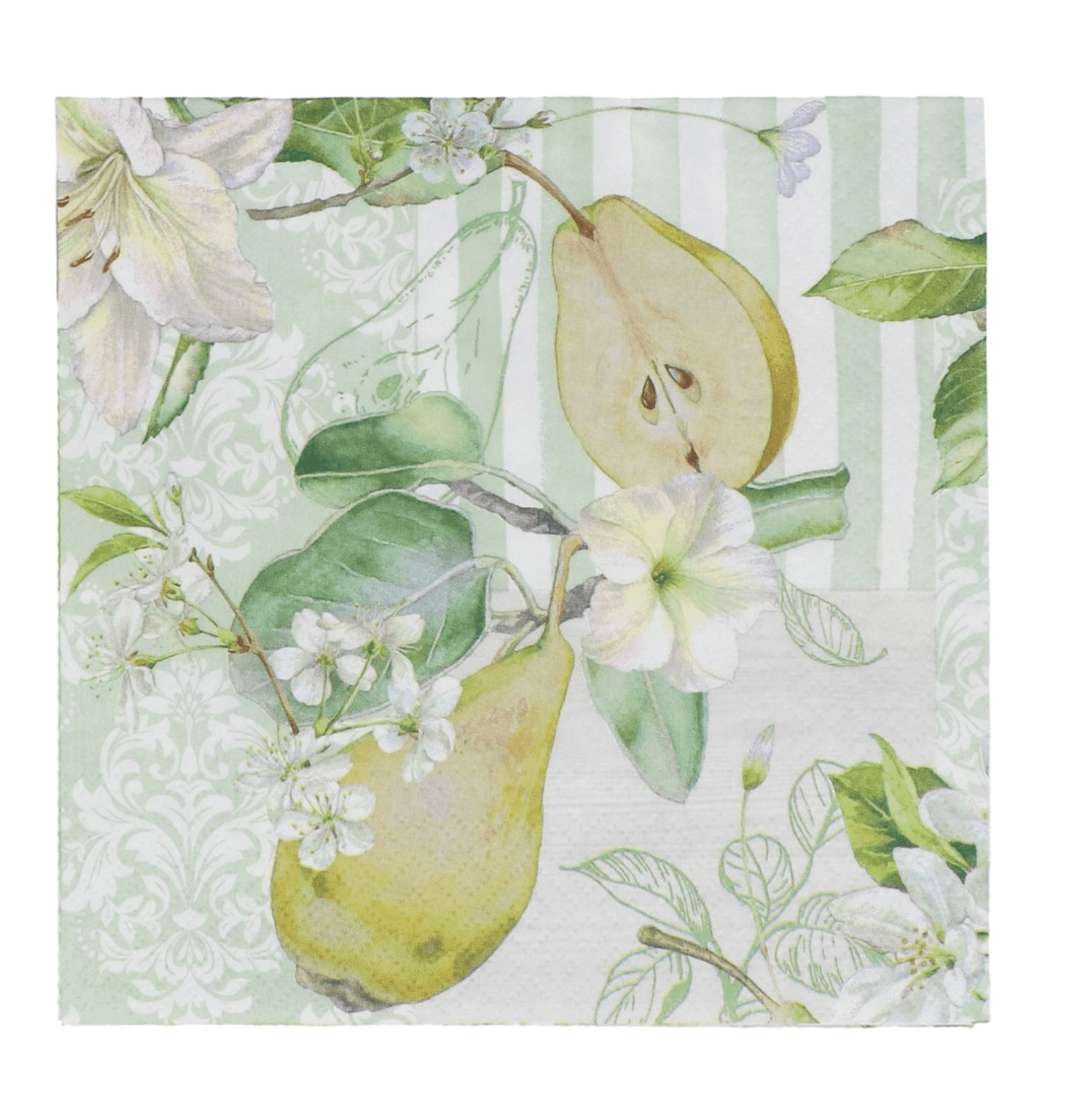 Pear Blossom Stripe Paper Napkins - Pack of 20