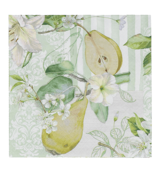 Pear Blossom Stripe Paper Napkins - Pack of 20