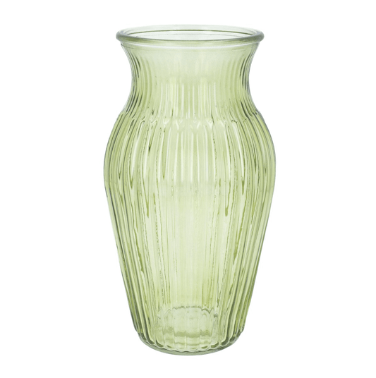 Glass Vase 26cm - Olive Green Classic