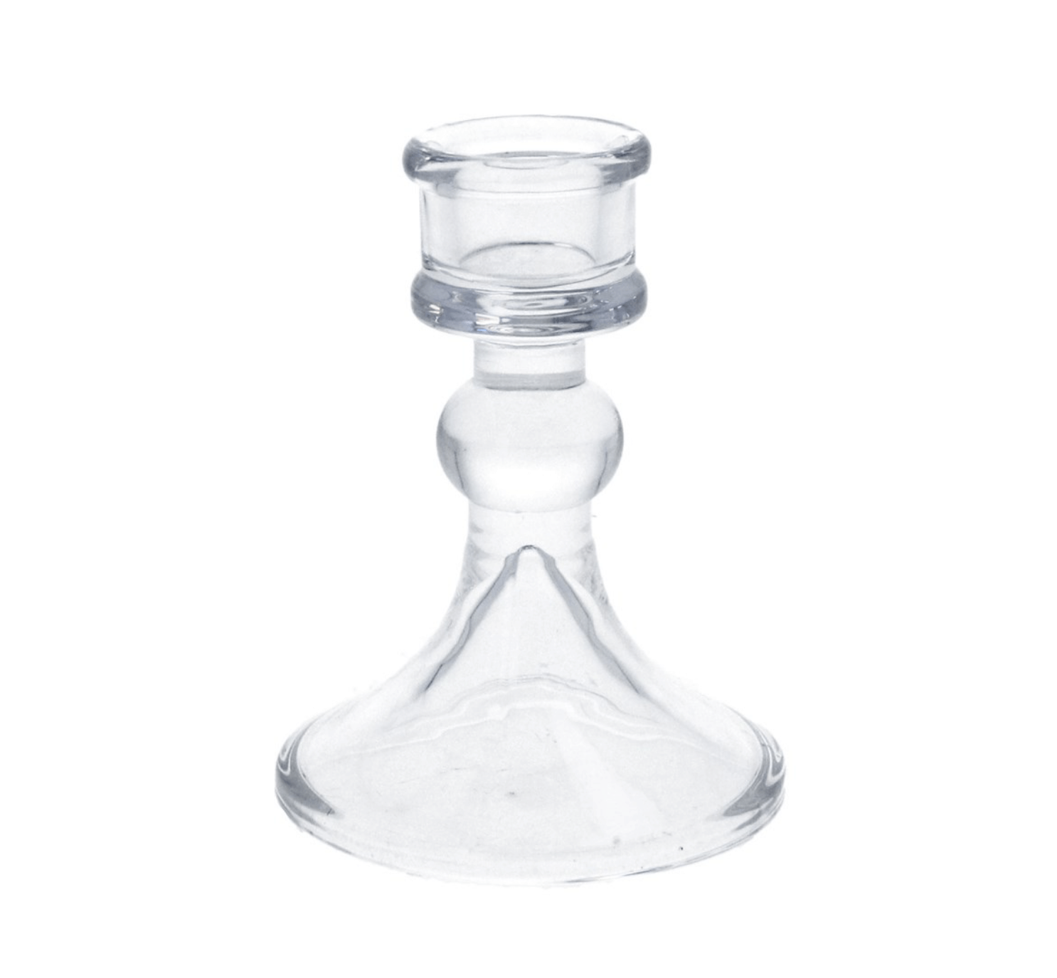 Clear Glass Ball Candlestick, Sml