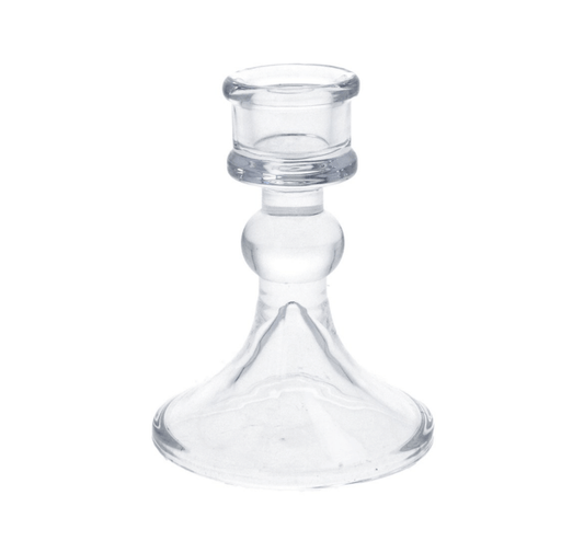Clear Glass Ball Candlestick, Sml