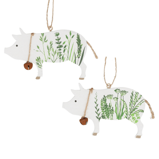 Wood Pig Dec 9cm - Spring Hedgerow