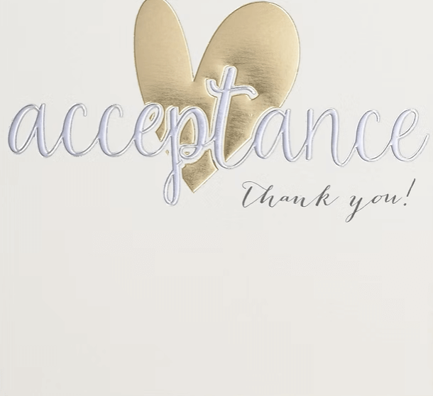 Wendy Jones-Blackett Acceptance Card