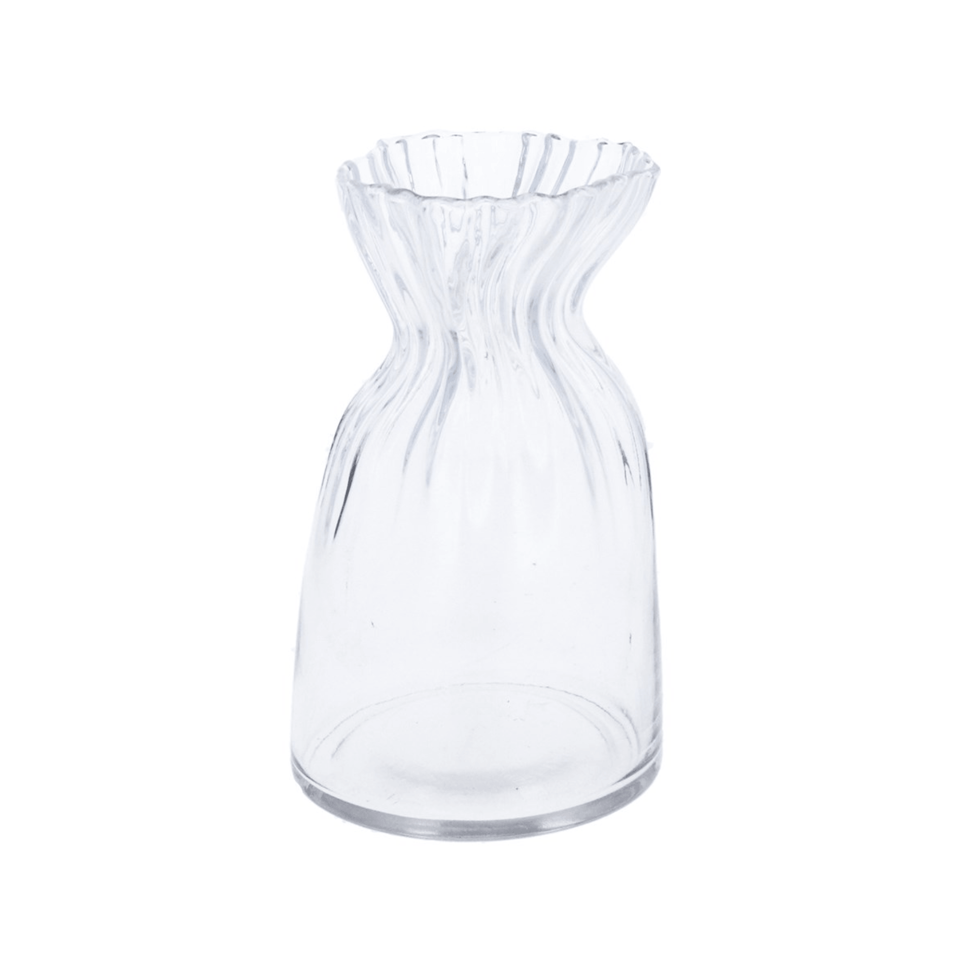 Clear Glass Scrunch Vase - Small 20.5cm