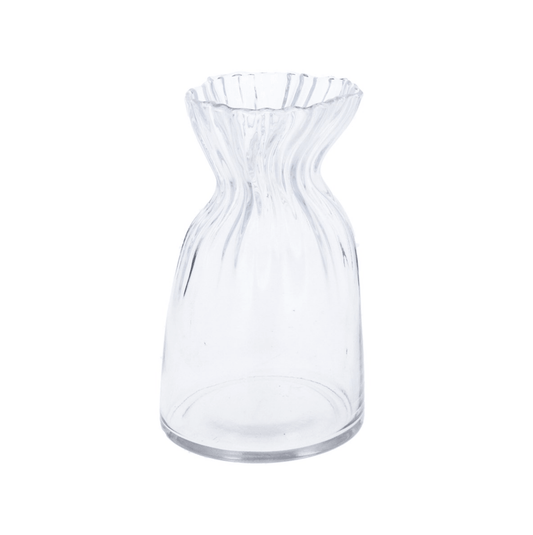 Clear Glass Scrunch Vase - Small 20.5cm