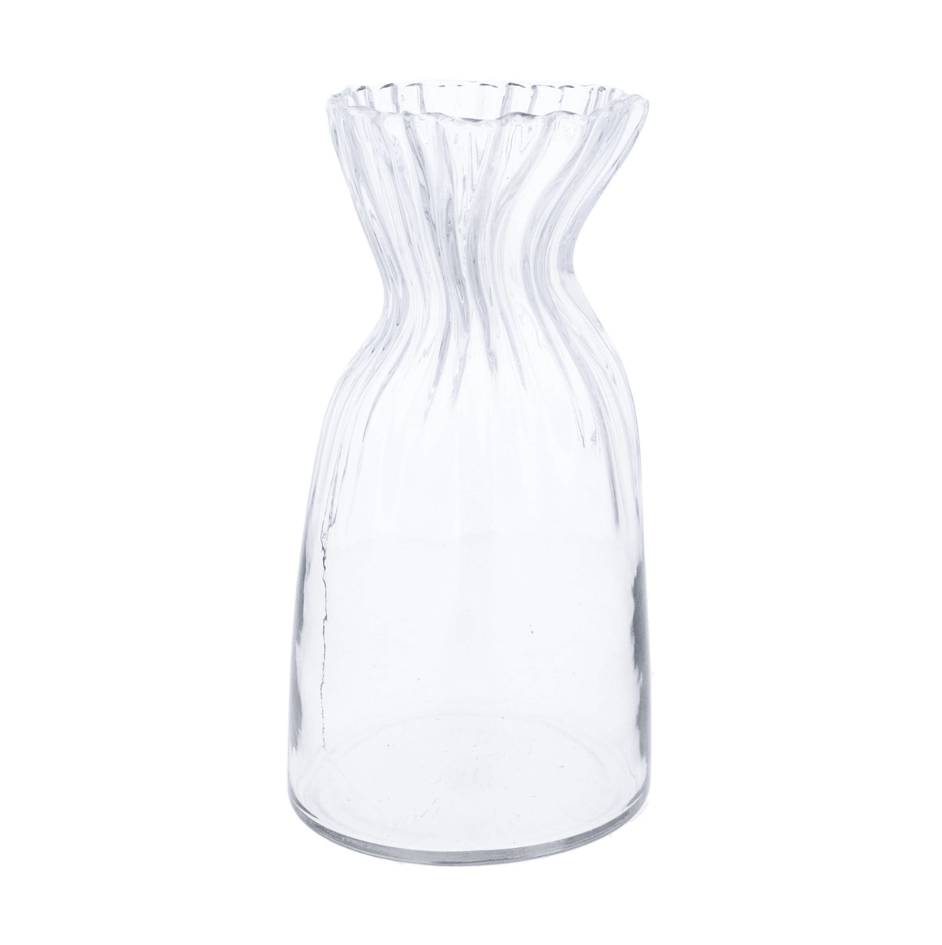 Clear Glass Scrunch Vase - Large 30.5cm