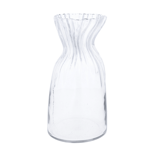 Clear Glass Scrunch Vase - Large 30.5cm