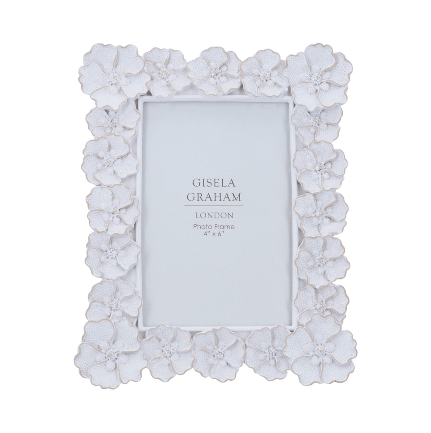 Resin Picture Frame (4"x6") 21.5cm - Antique White Anemone