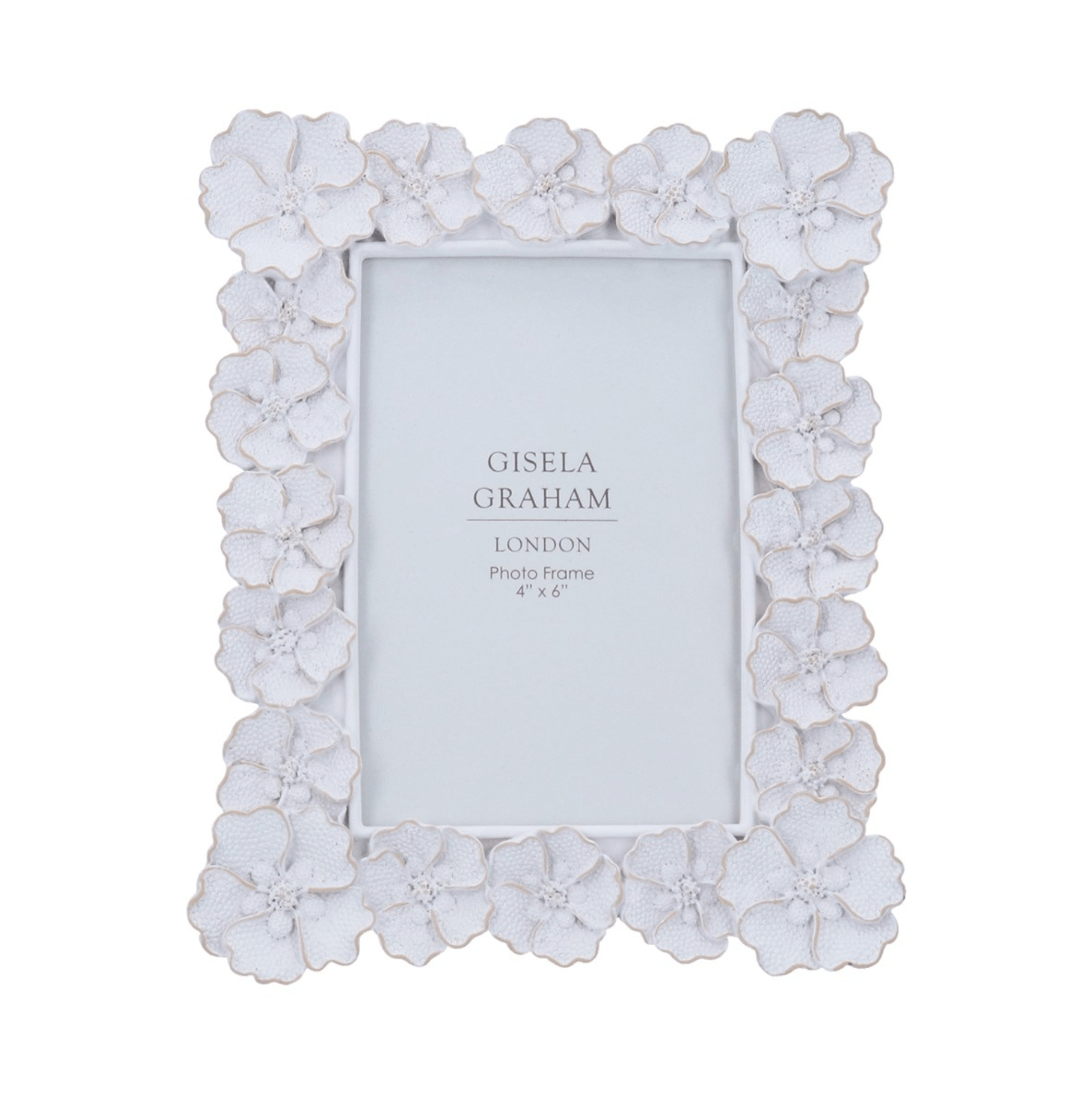 Resin Picture Frame (4"x6") 21.5cm - Antique White Anemone