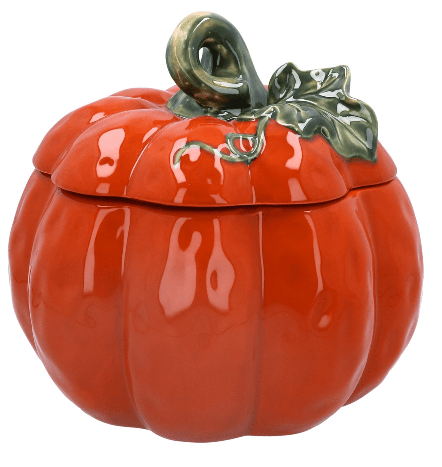 Ceramic Pot w Lid 23cm - Pumpkin & Vine