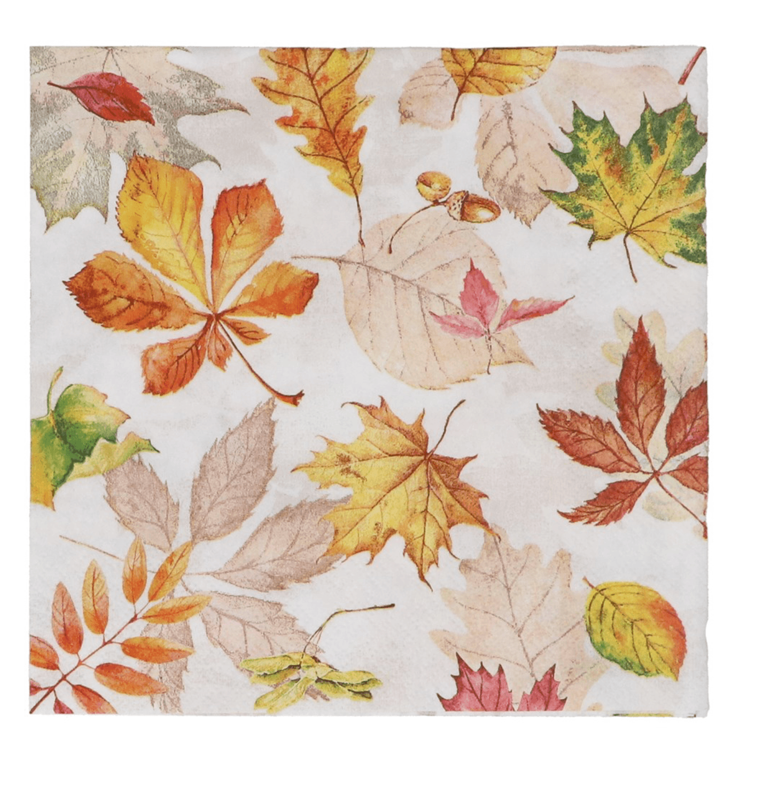 Pack/20 Paper Napkin 16cm - Autumn Leaves Collage