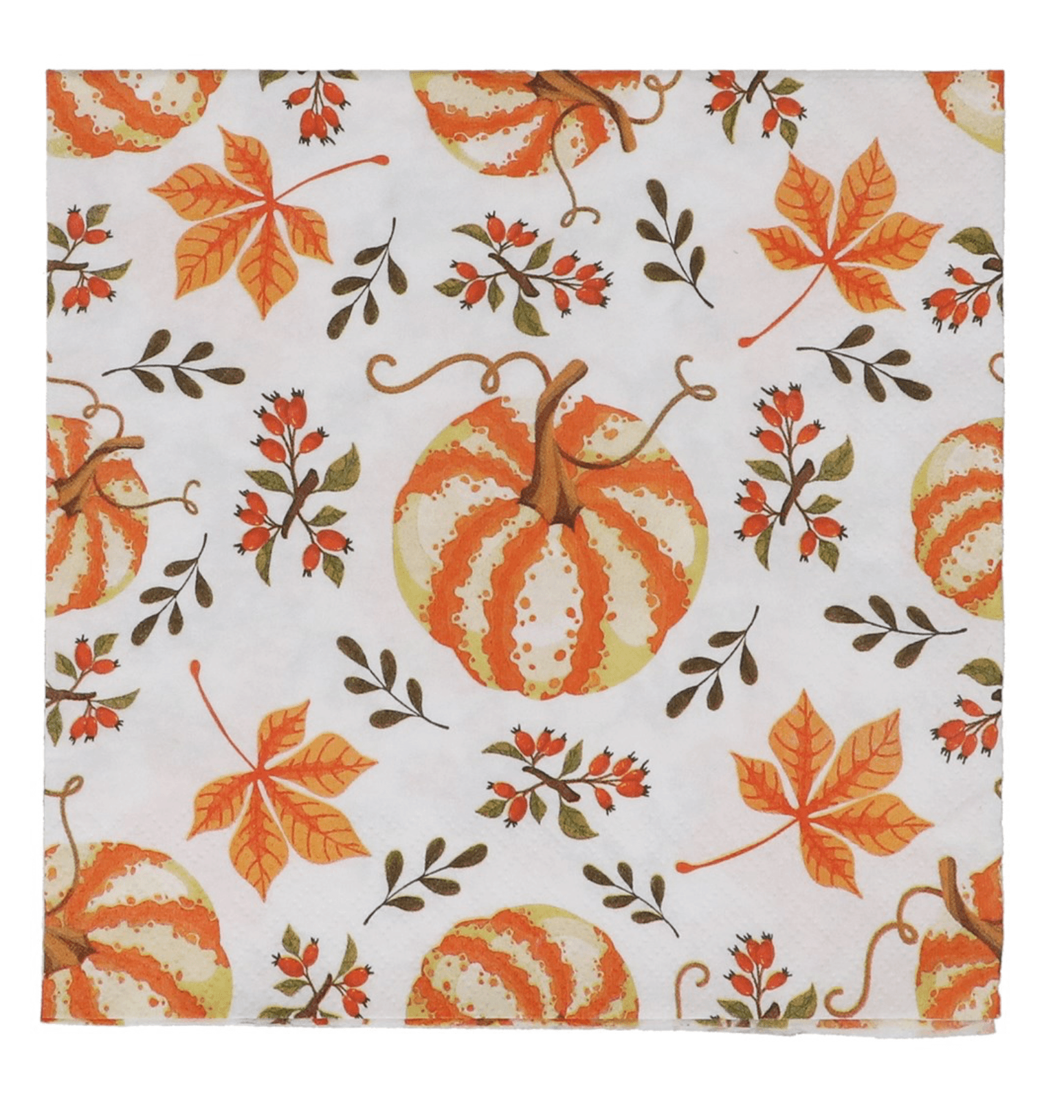 Pack/20 Paper Napkin 16cm - Pumpkin/Berry