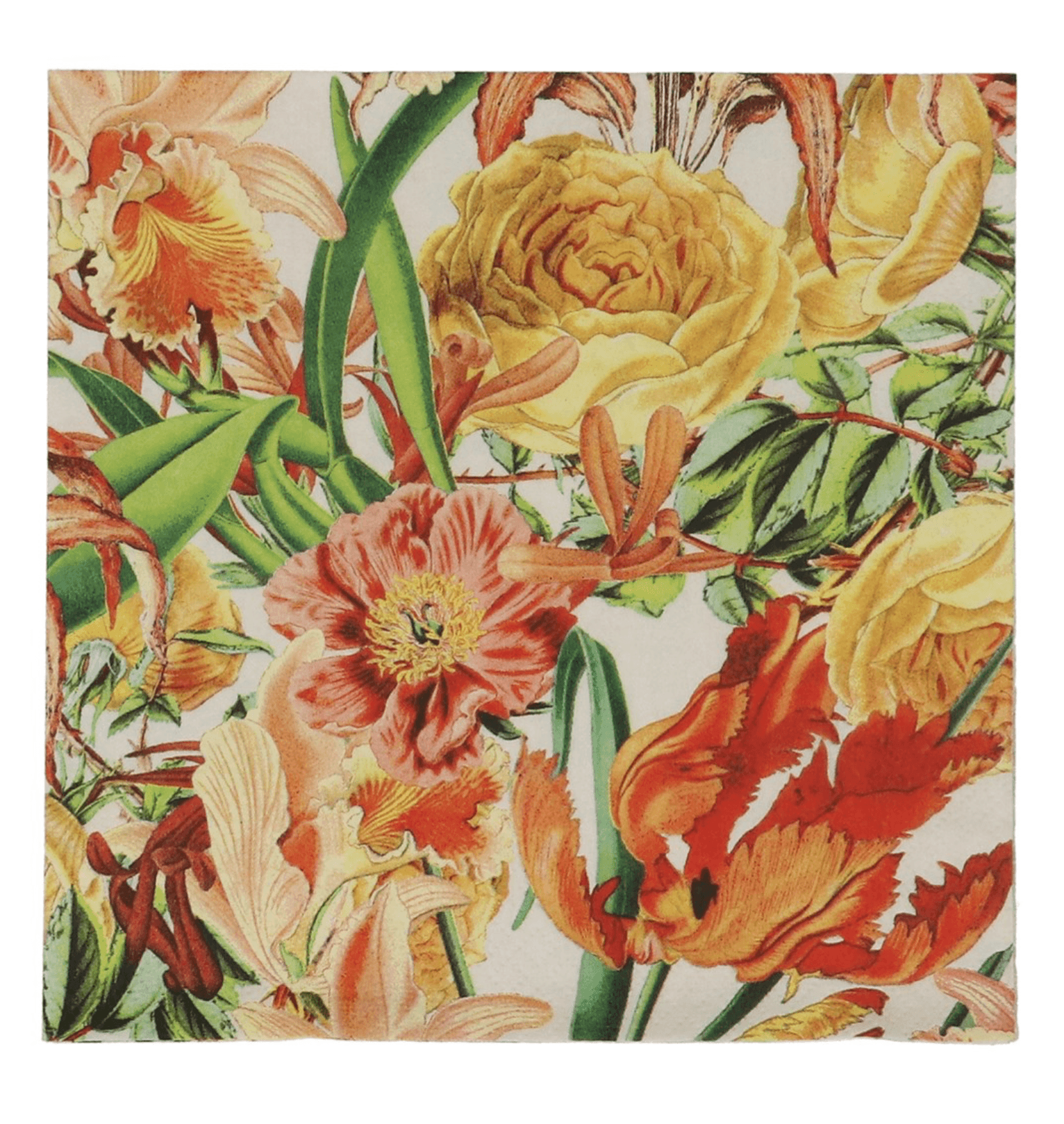 Pack/20 Paper Napkin 16cm - Orange Blooms