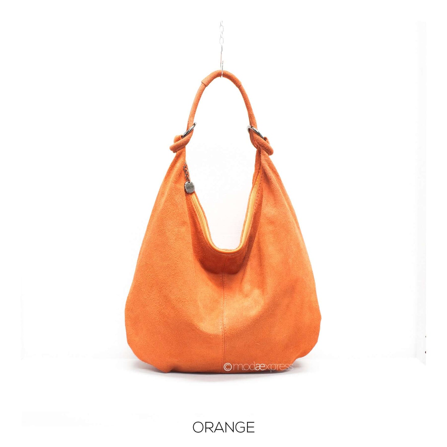 Real Suede Buckle Strap Detail Shoulder Bag