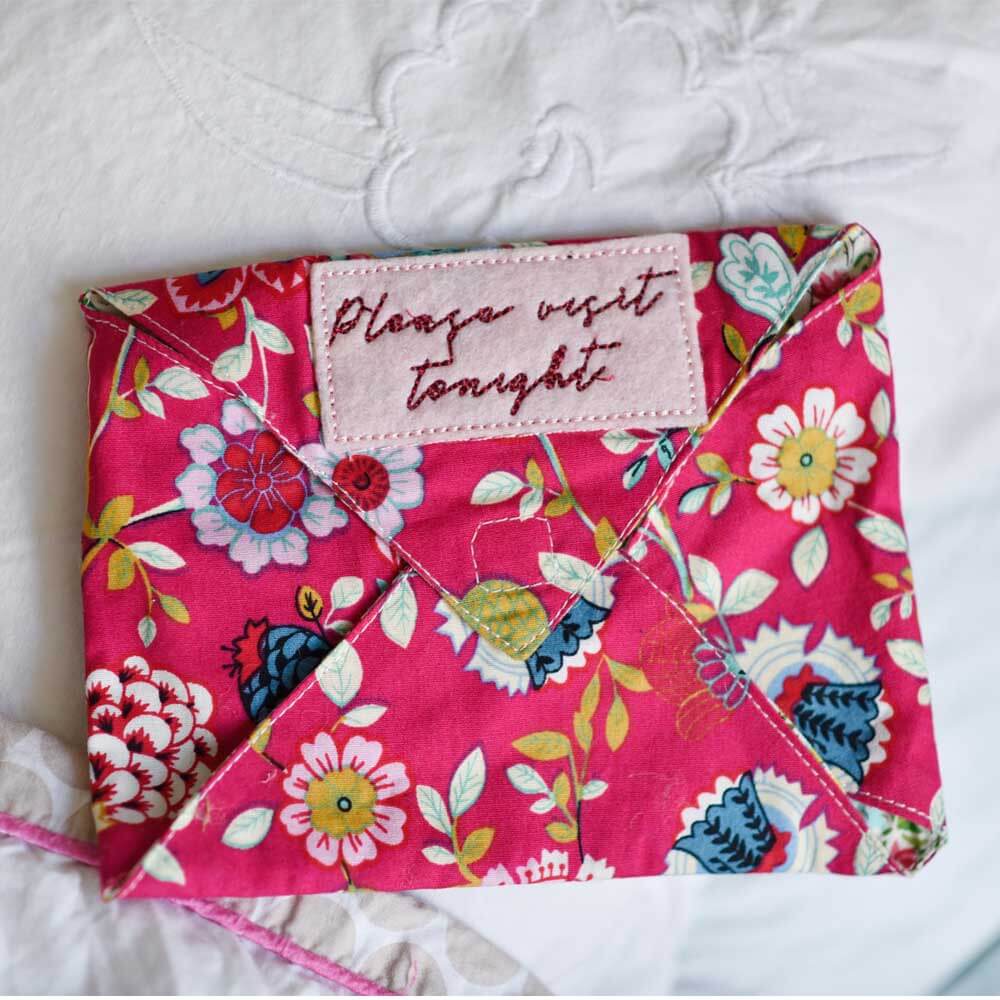 Hot Pink Floral Tooth Fairy Envelope