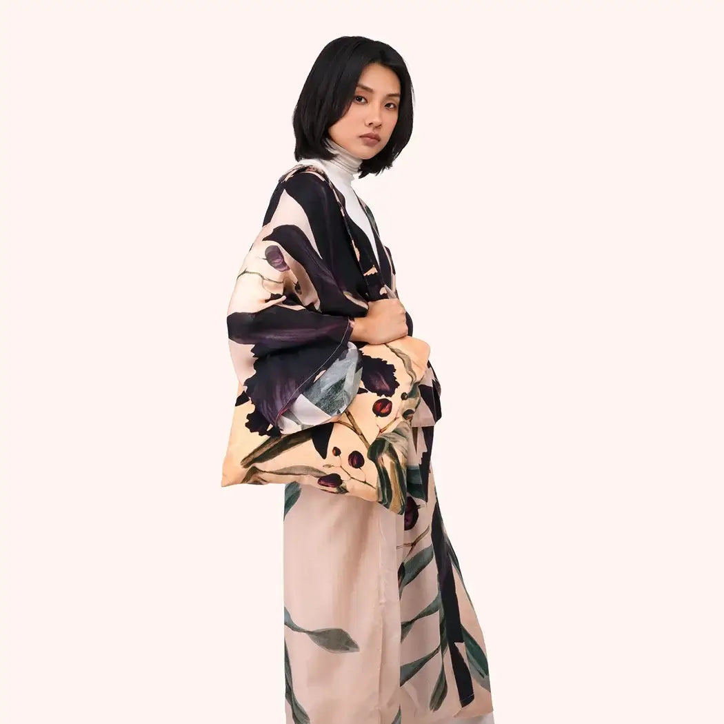 Powder Design Velvet Tote Bag - Midnight Orchid