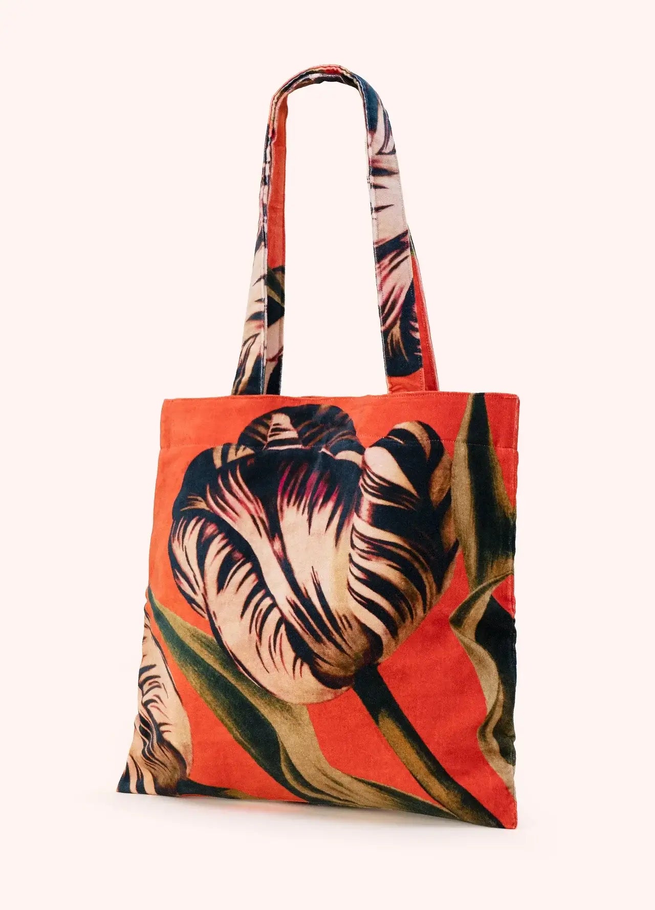 Powder Design Velvet Tote Bag - Tulip