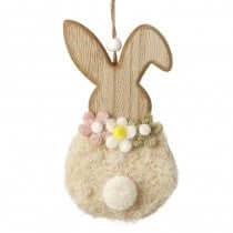 Fluffy Wooden Bunny Hanging Decoration
