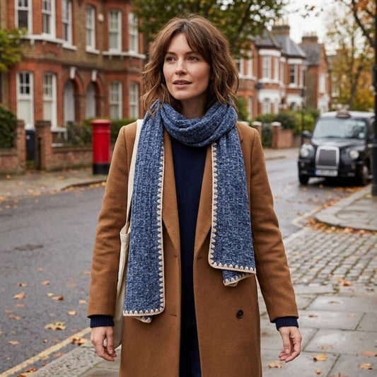 Crochet Edge Plain Scarf