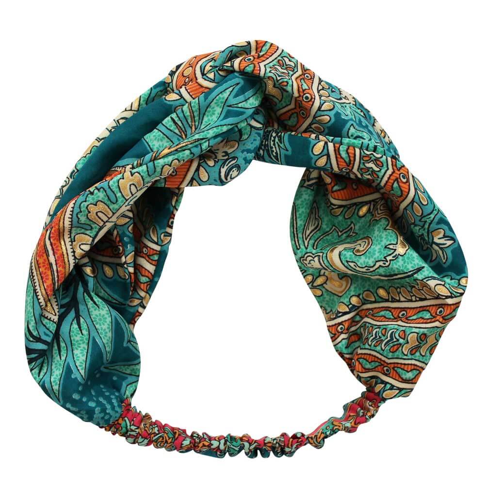 Powellcraft - Turquoise, Orange & Pink Paisley Viscose Headband