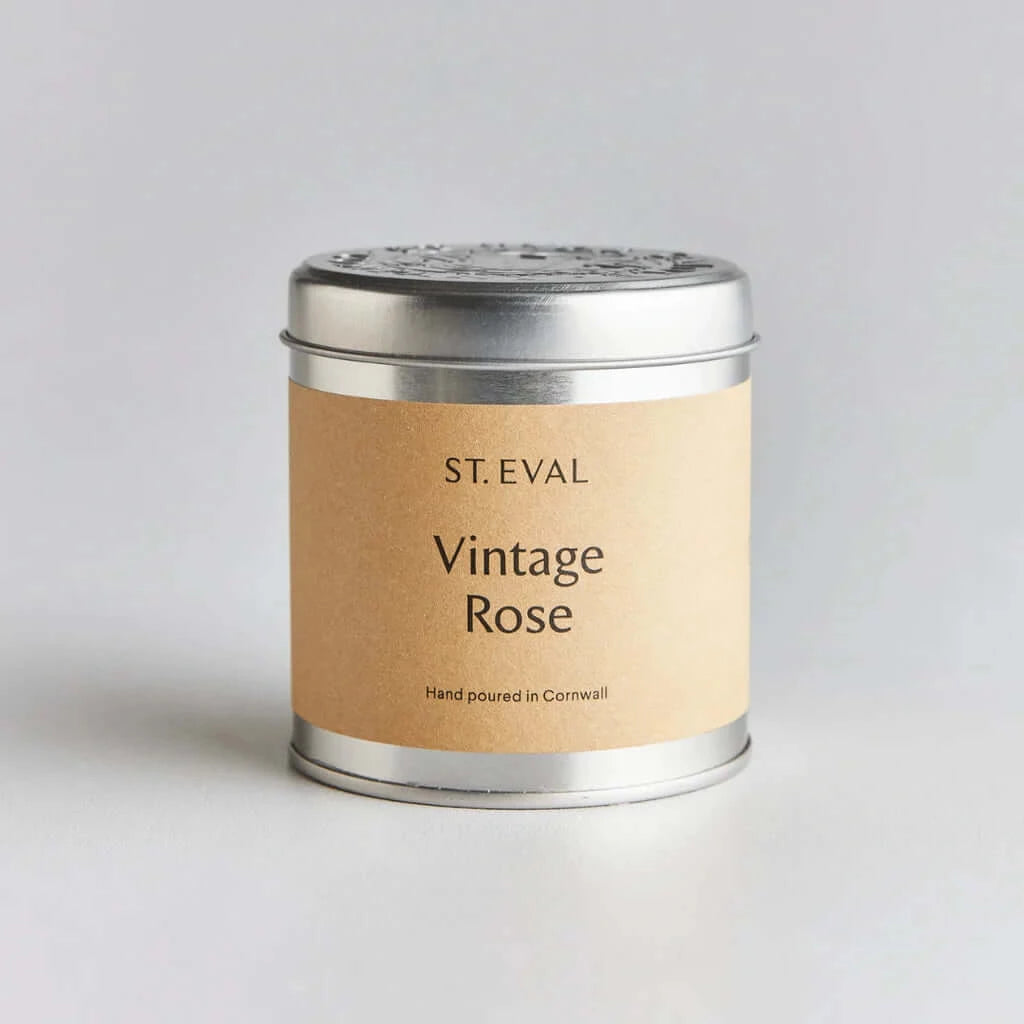 St Eval Artisan Candles - Vintage Rose Scented Tin Candle