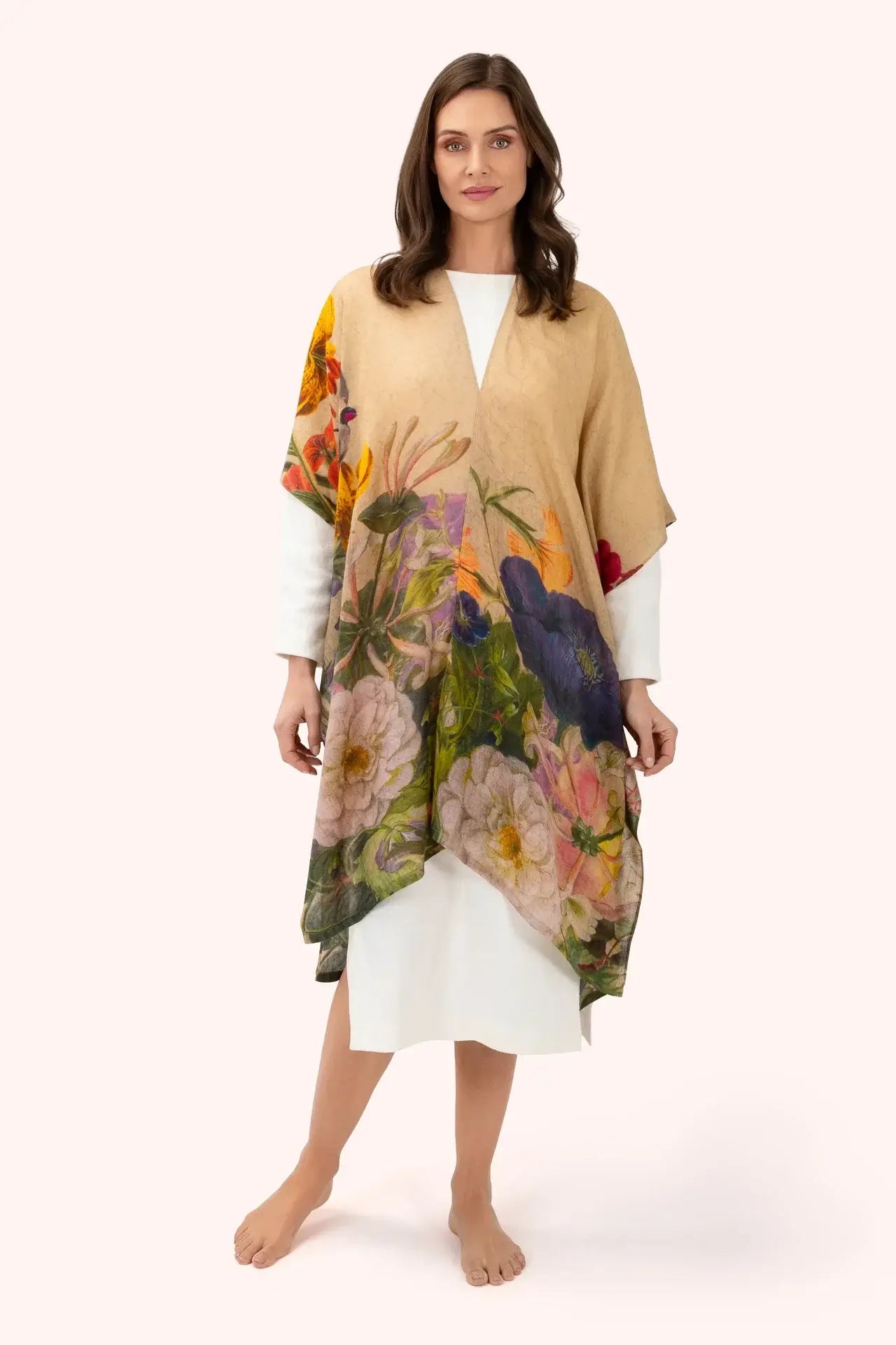 Powder Design Wool Wraparound - Autumn Posy, Cream