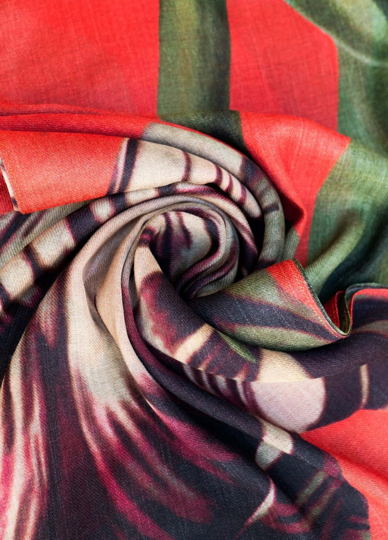 Powder Design Wool Wrap Scarf - Tulip
