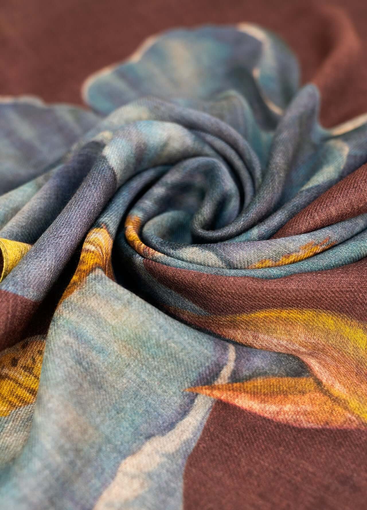 Powder Design Wool Wrap Scarf - Iris