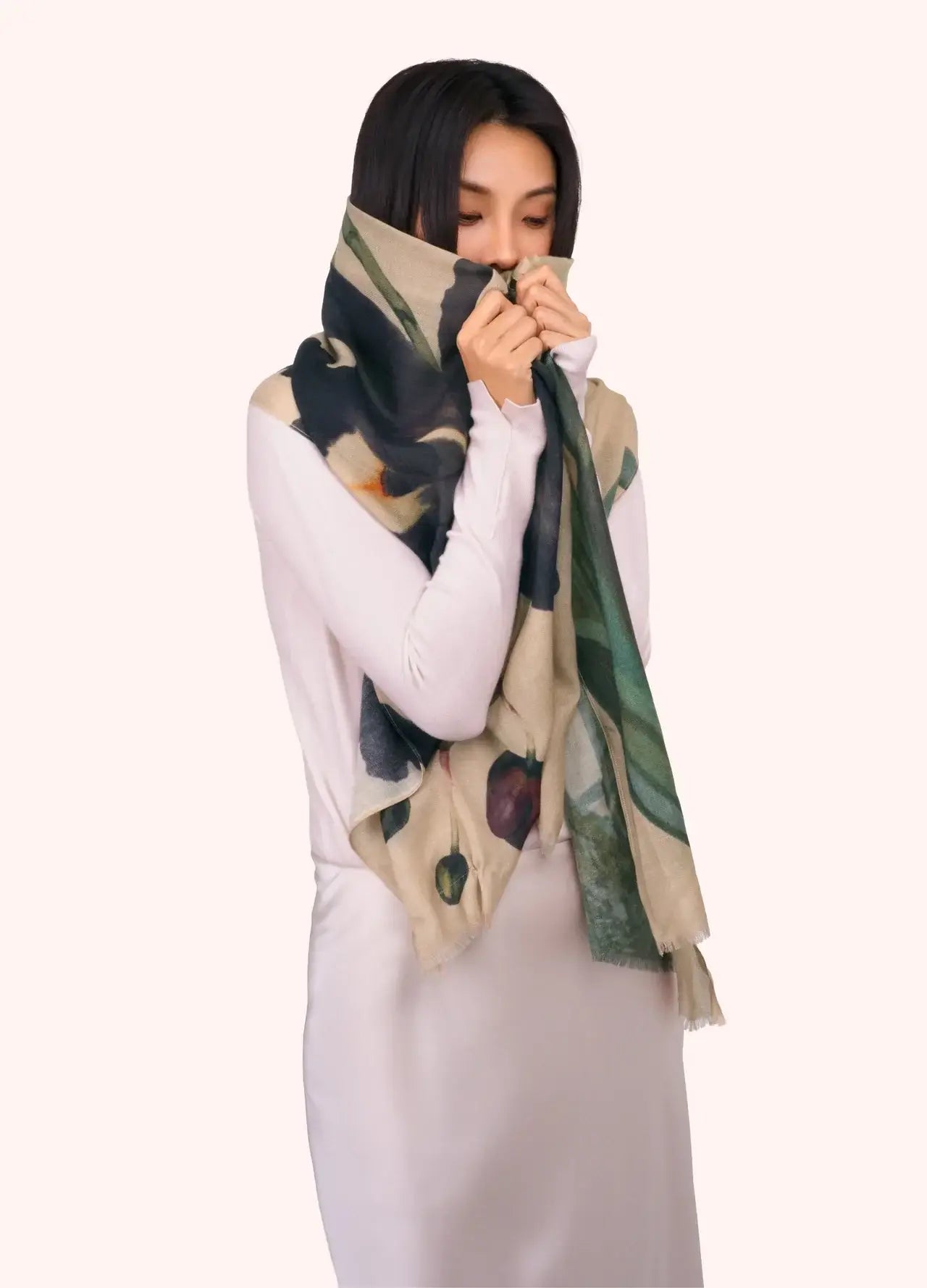 Powder Design Wool Wrap Scarf - Midnight Orchid