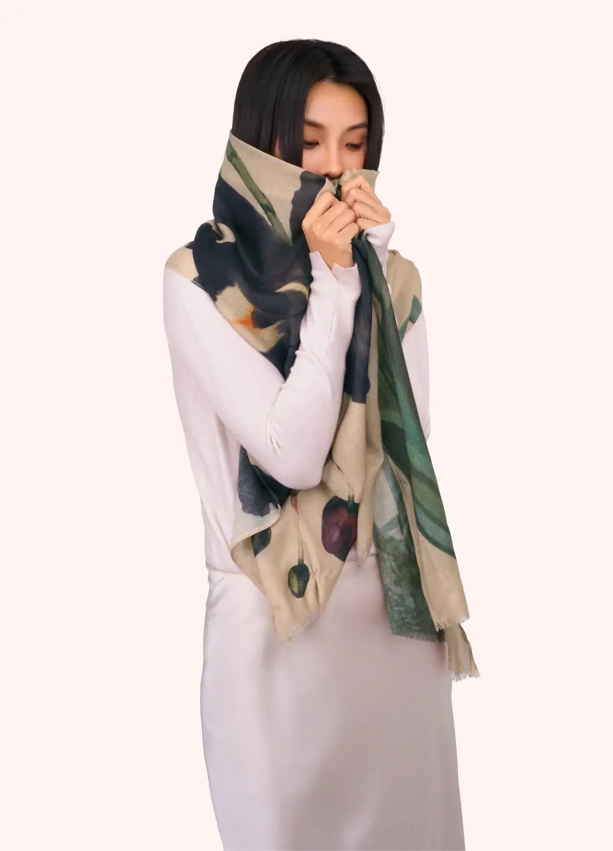 Powder Design Wool Wrap Scarf - Midnight Orchid