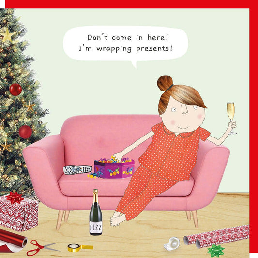 Wrapping Christmas Novelty Card