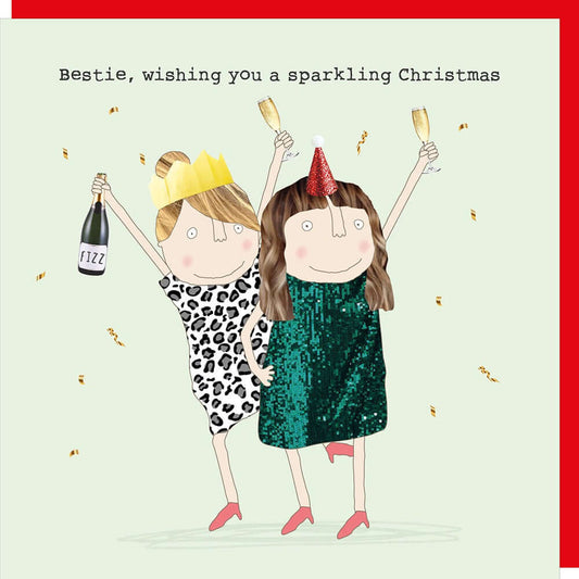 Bestie Sparkling Novelty Christmas Card