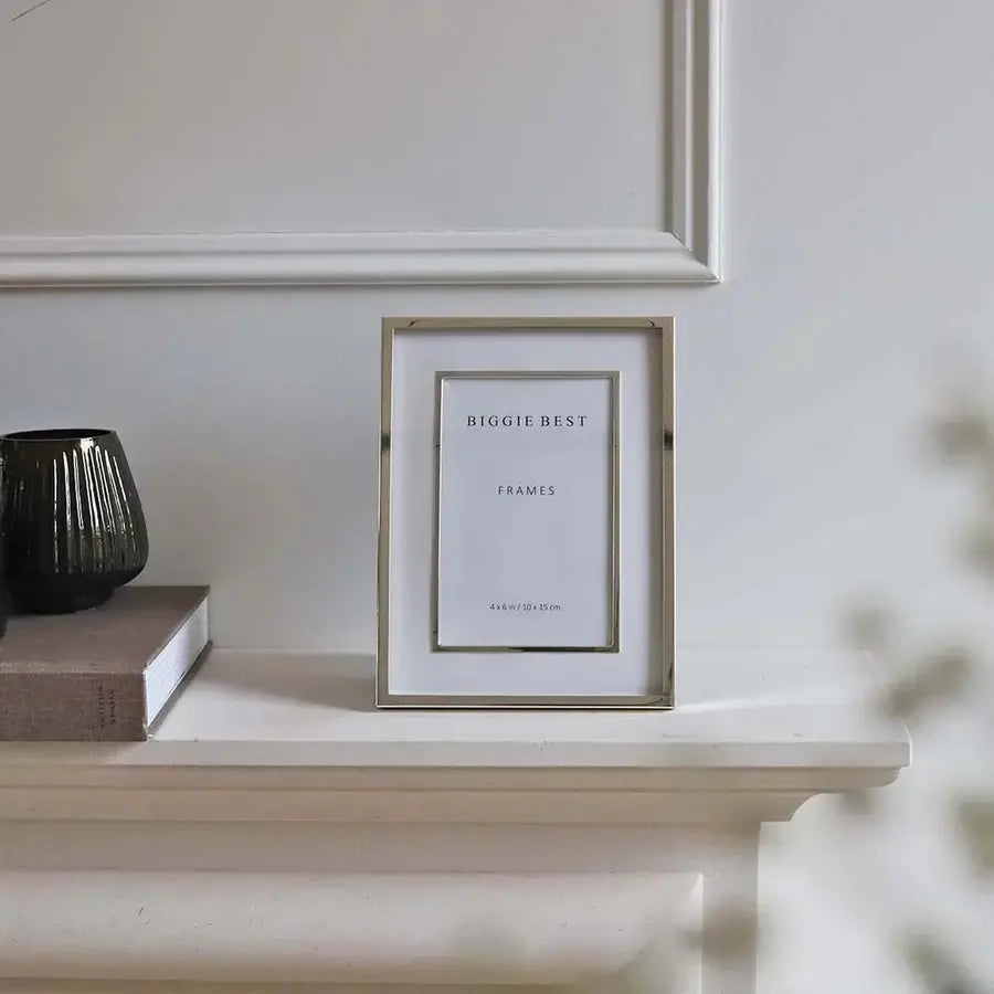 Biggie Best - 4X6 Double Border Silver Frame