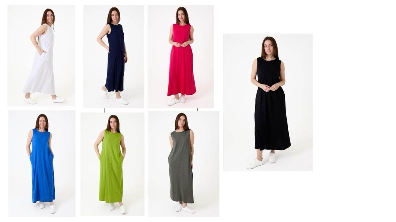 Jane Elize - Ladies Slub Jersey A Line Maxi Dress