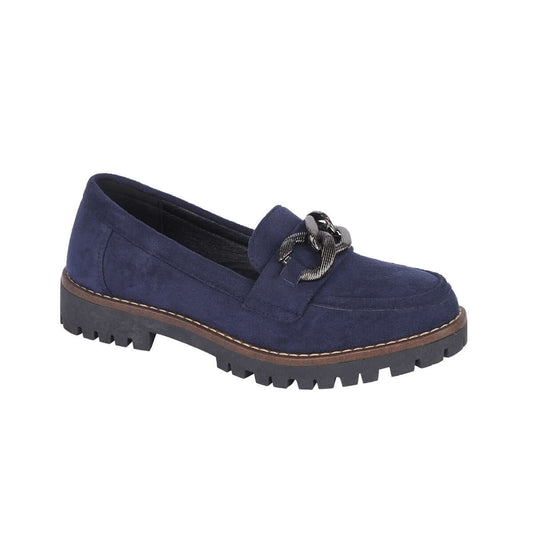 Adeline Navy MF Chunky Loafer