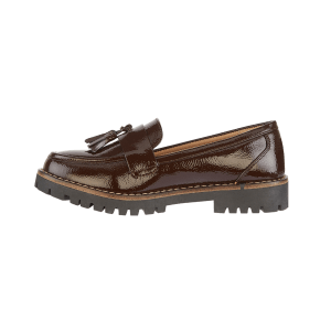 Shoes by Emma - Aurabelle Brown Crinkle Patent Ladies Shoe