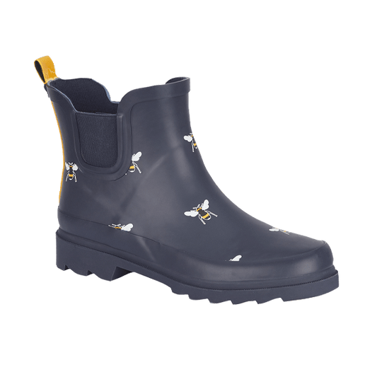 Ladies Bee Navy Multi Short Wellington Boot