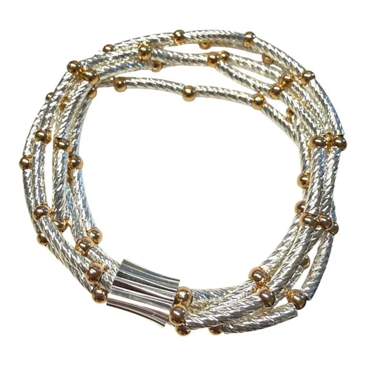 Jess & Lou - Braided Multi-Strand Bracelet Gold & Silver