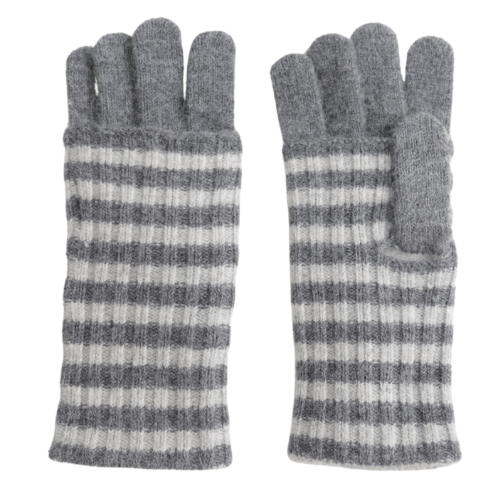 Wool Double Layer Stripes Gloves - 4 colours