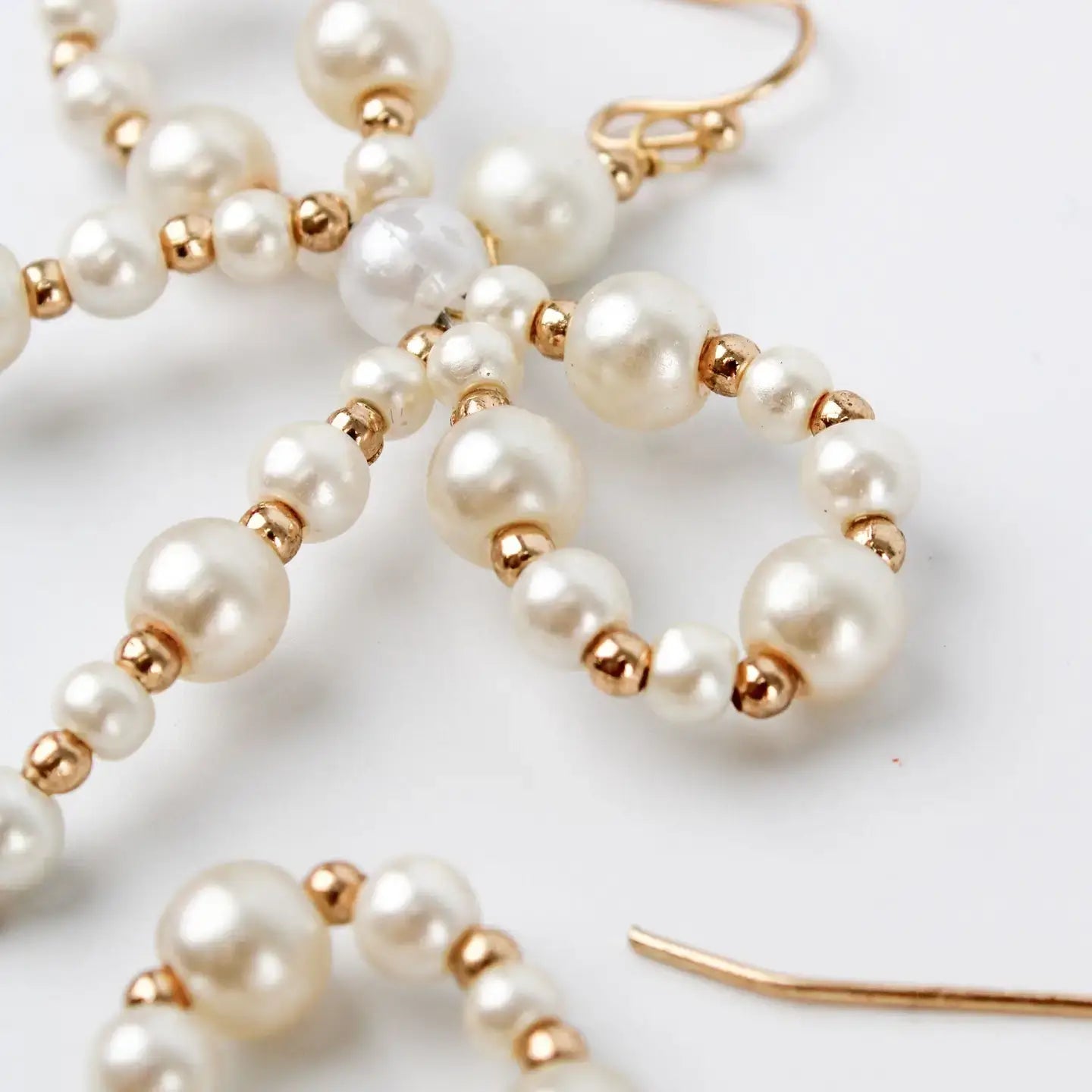 Pearl Bow Beaded Earrings