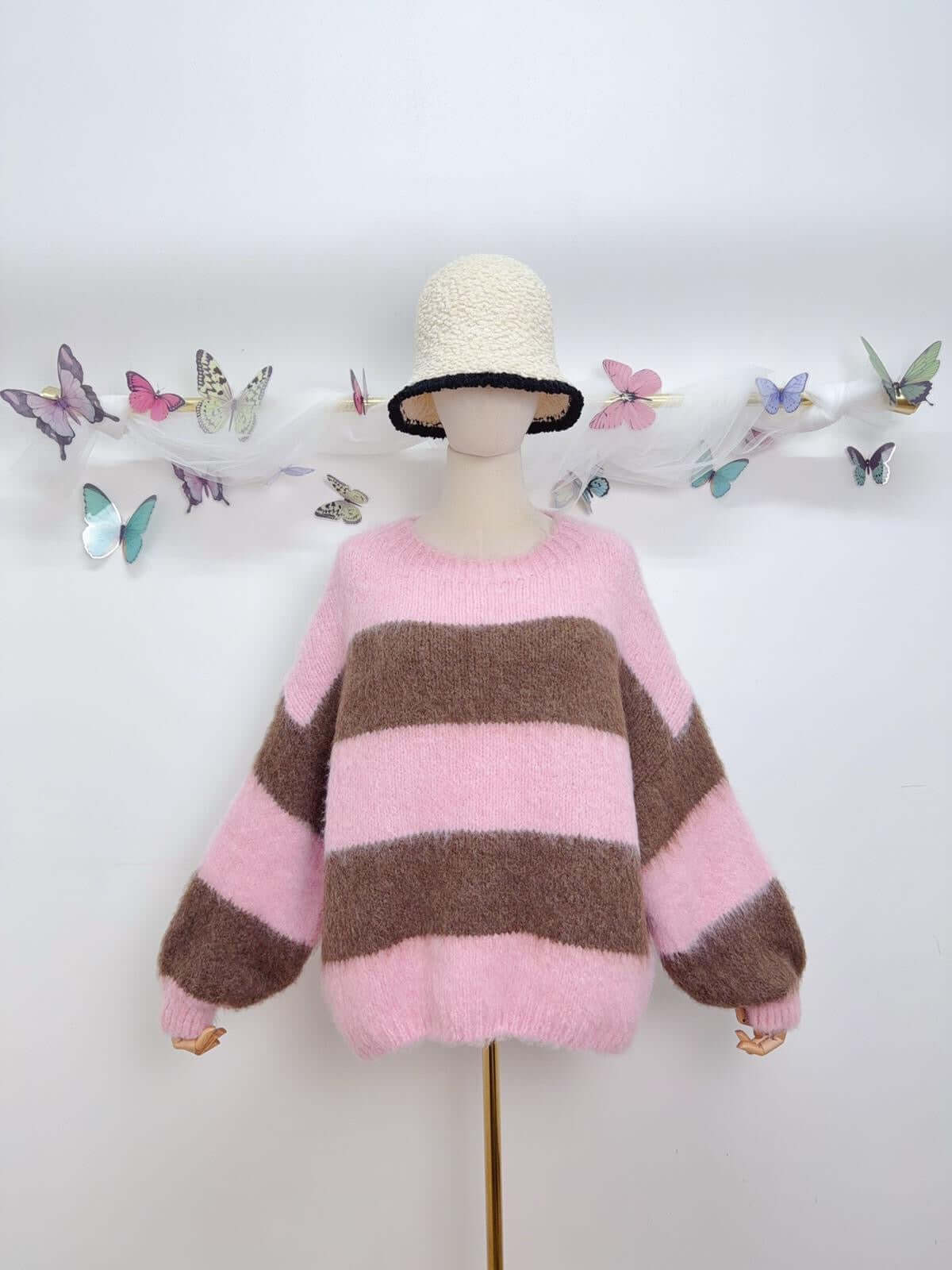 Zahra Fluffy Block Stripe Jumper