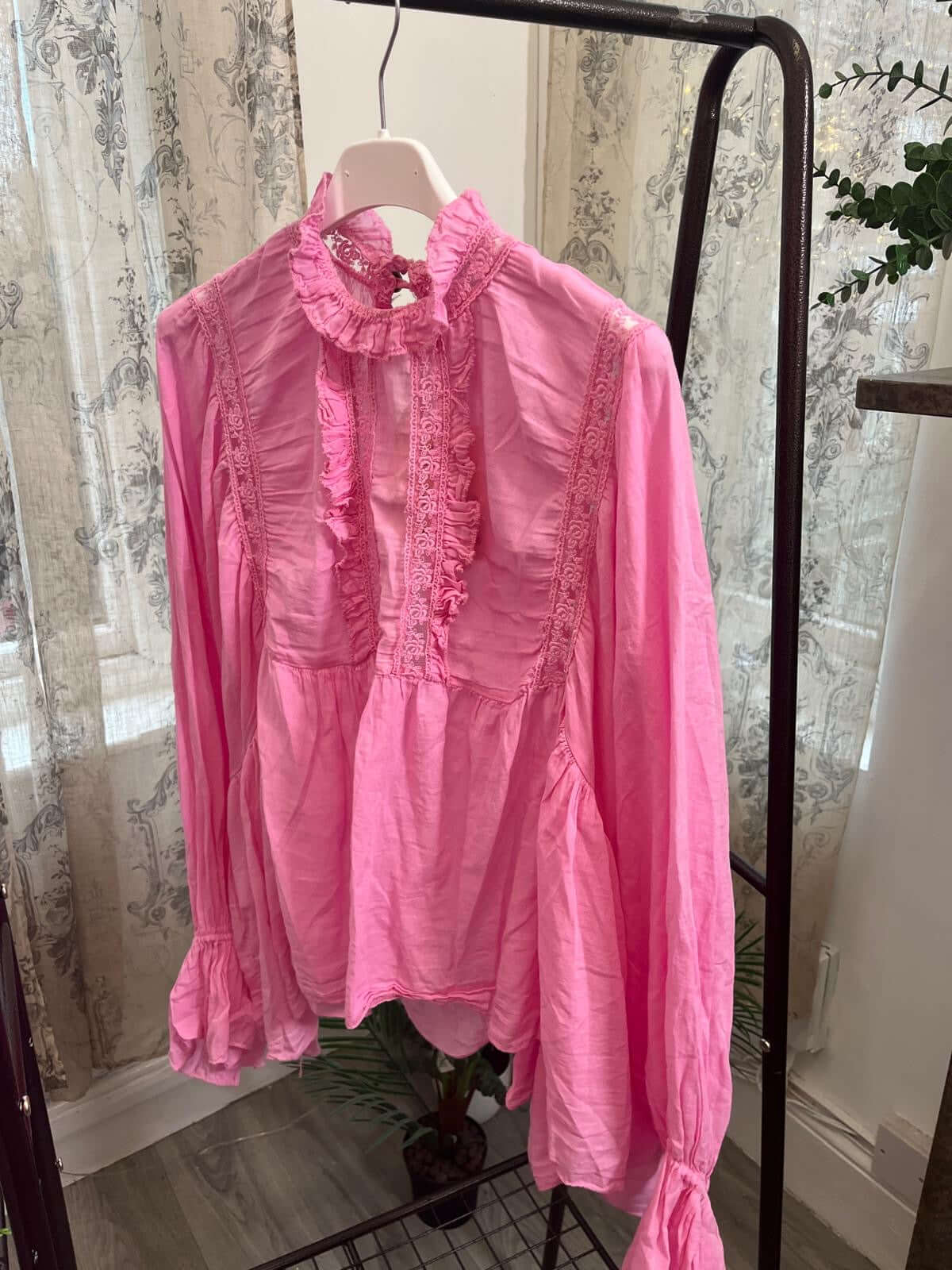 Ladies Boho Style Blouse Ballon Sleeve