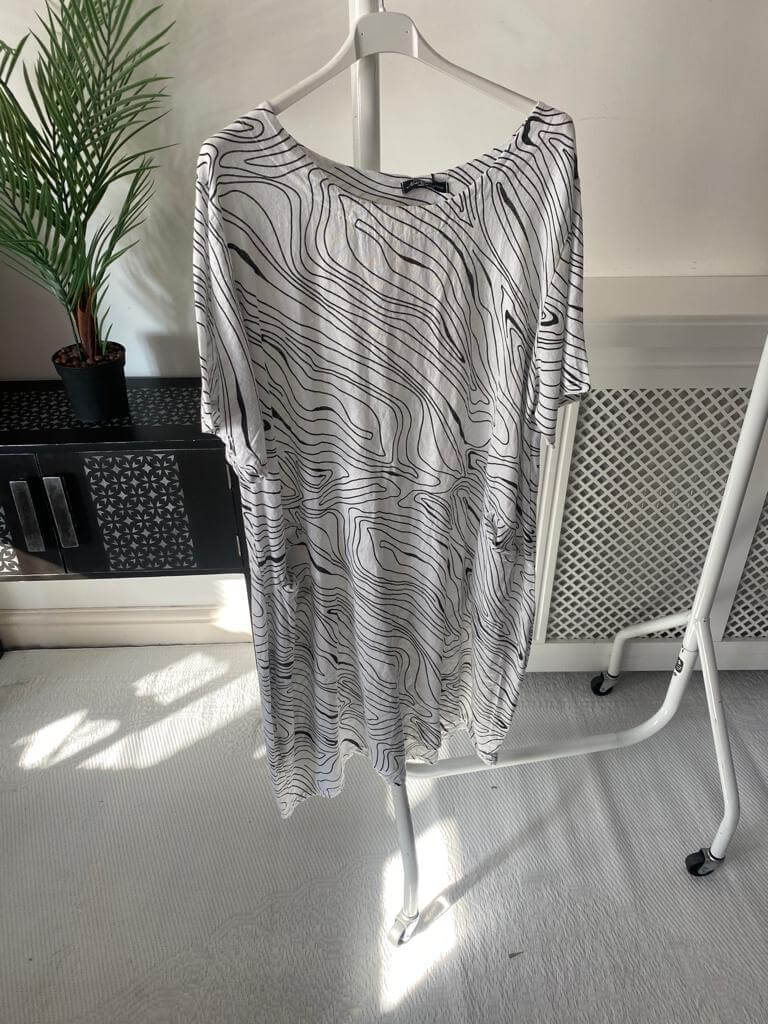 Swirl Print Linen Ladies Tunic Dress