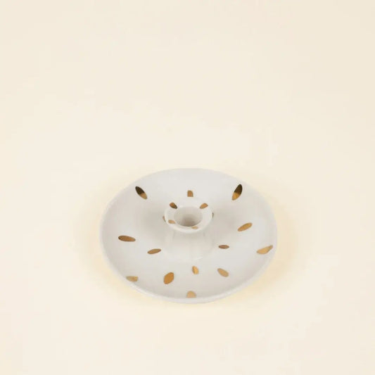 St Eval Artisan Candles - Gold Brushmarks 1/2" Candle Holder
