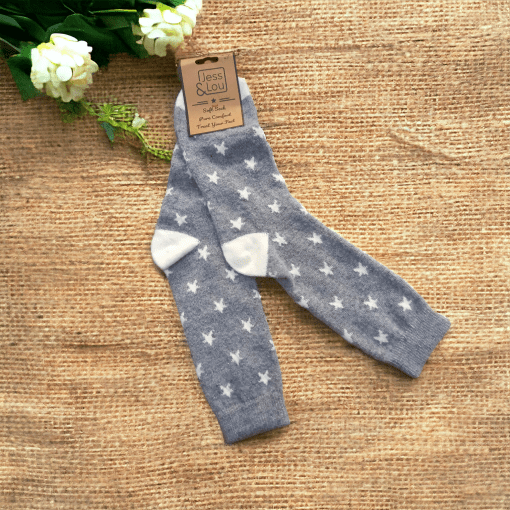 Jess & Lou - Rib Soft Spring Socks with Small Stars