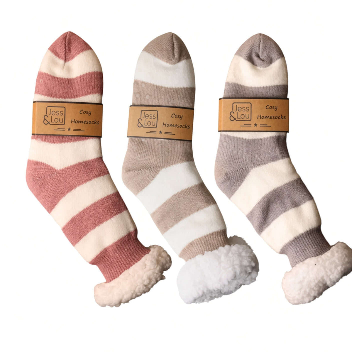Jess & Lou - Stripe Cosy Slipper Socks